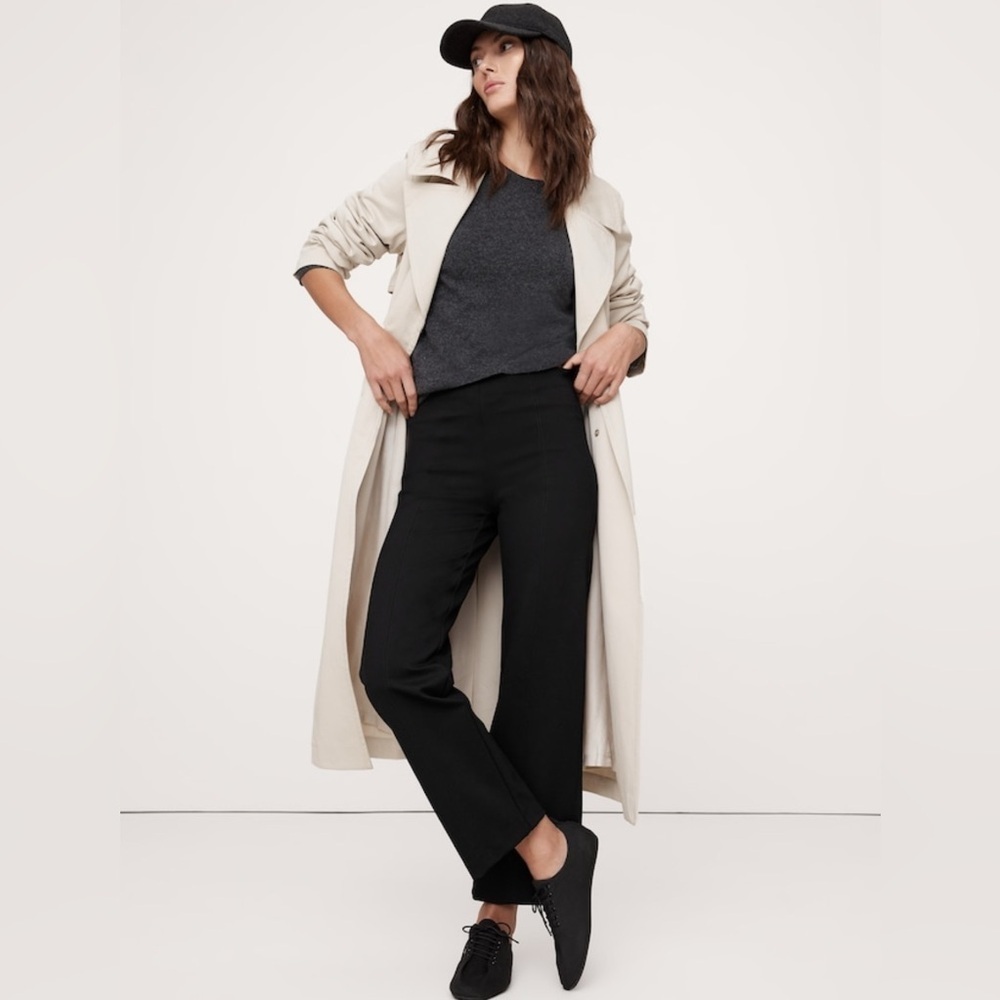 NWT Banana Republic Straight Everywhere Ponte Black Ankle Pants Sz S:P (#445853)